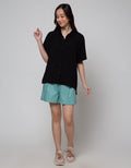St. Yves Short Sleeve Shirt Poly Creepe Blouse