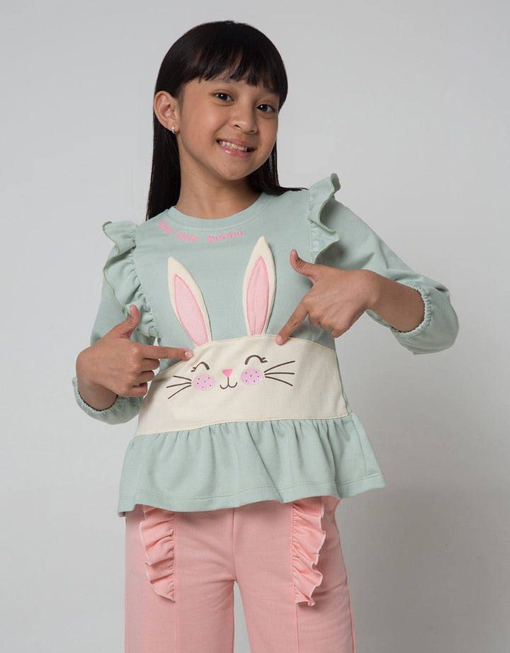 Little M Long Sleeve T-Shirt Aplikasi Bunny Ruffle