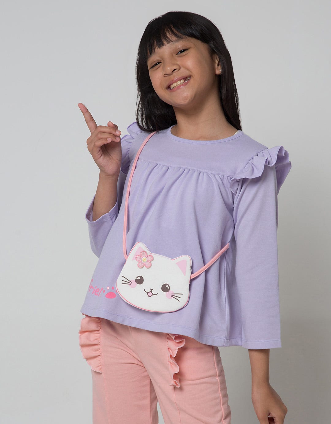 Little M Long Sleeve Cat Bag T-Shirt