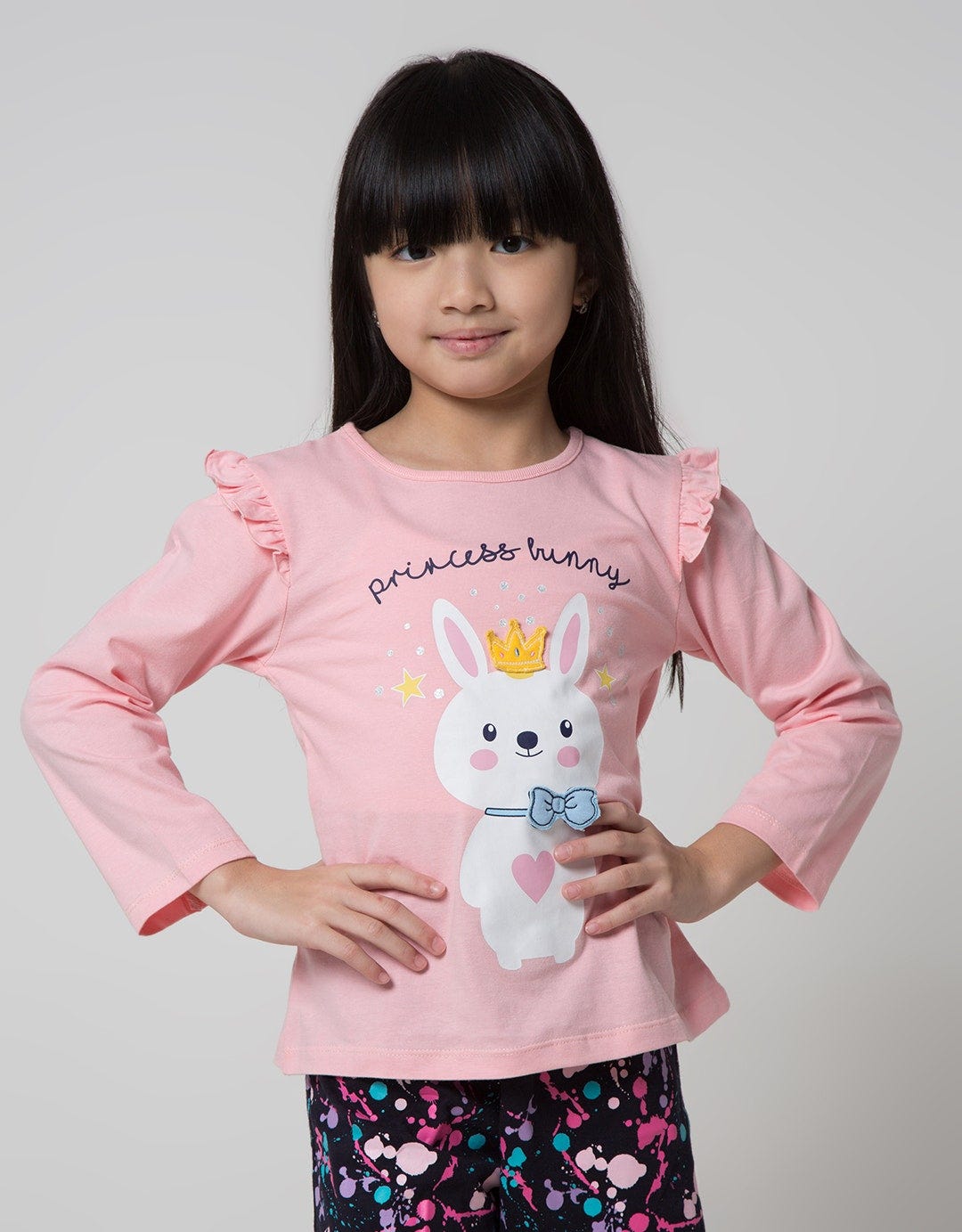 Little M Pompom Bunny Kaos Anak Perempuan