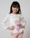 Little M Bear Print Kaos Anak Perempuan