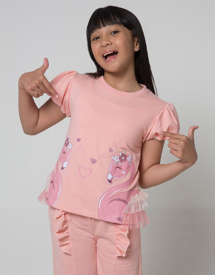 Little M Balloon Sleeves Girls T-Shirt