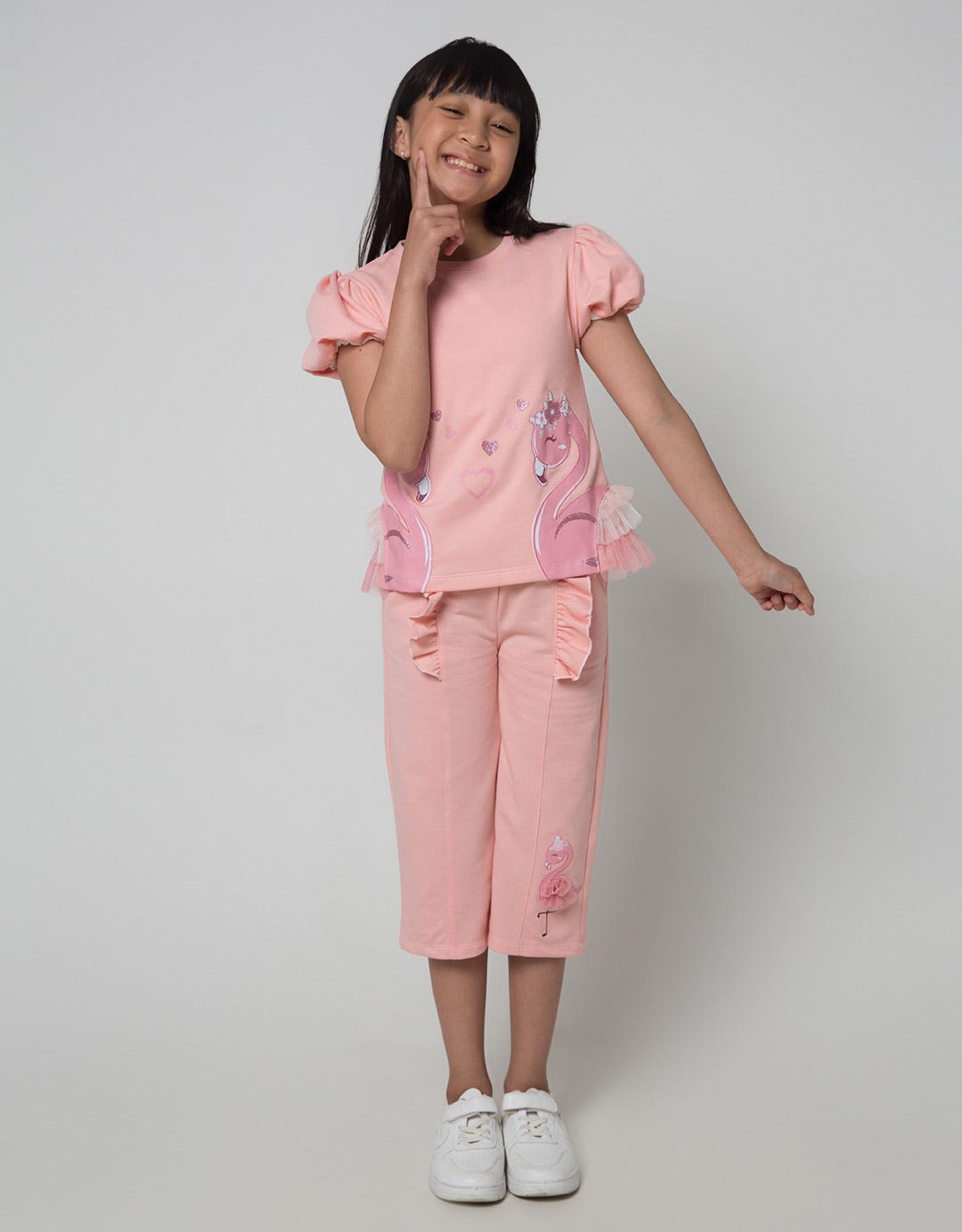 Little M Balloon Sleeves Girls T-Shirt