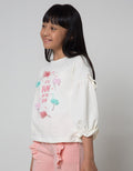 Little M Long Sleeve T-Shirt Flamingo Pompom Balloon Sleeves