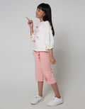 Little M Long Sleeve T-Shirt Flamingo Pompom Balloon Sleeves