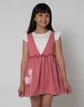 Little M Short Sleeve Midi Dress Overall V Flamingo