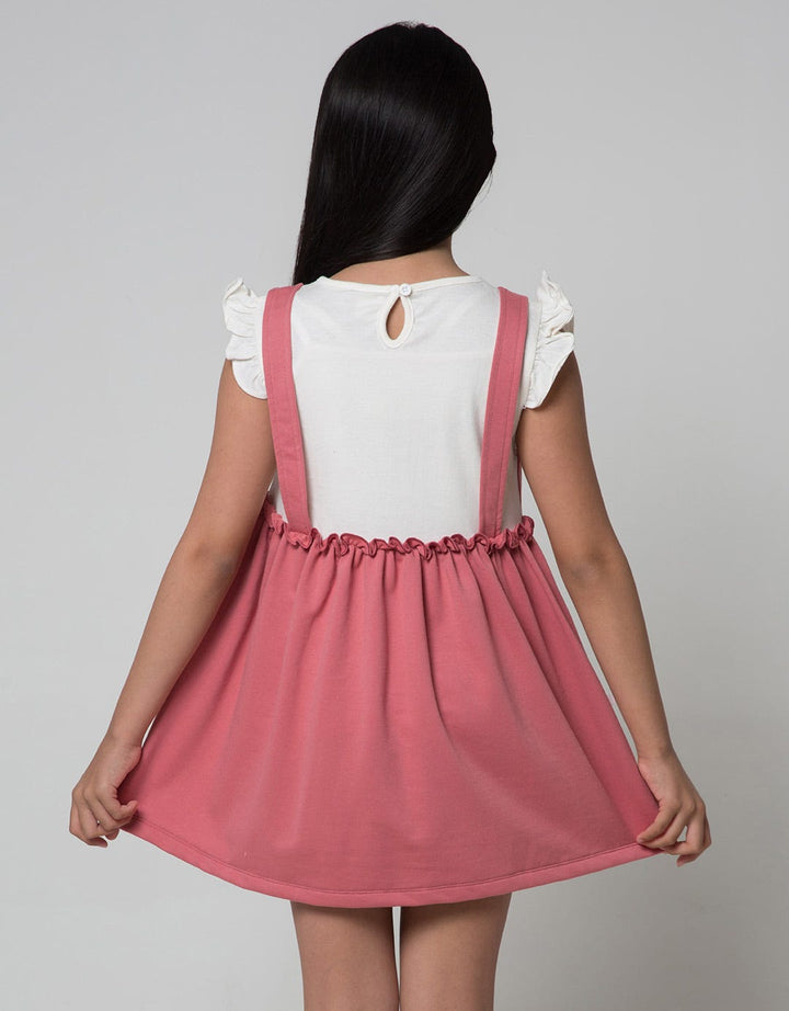 Little M Short Sleeve Midi Dress Overall V Flamingo