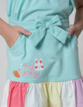 Little M Mini Skort Knit Combination Bunny Carrot Embroidery