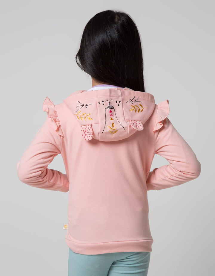 Little M Jacket Hoodie Aplikasi Kuping Kantong Dots