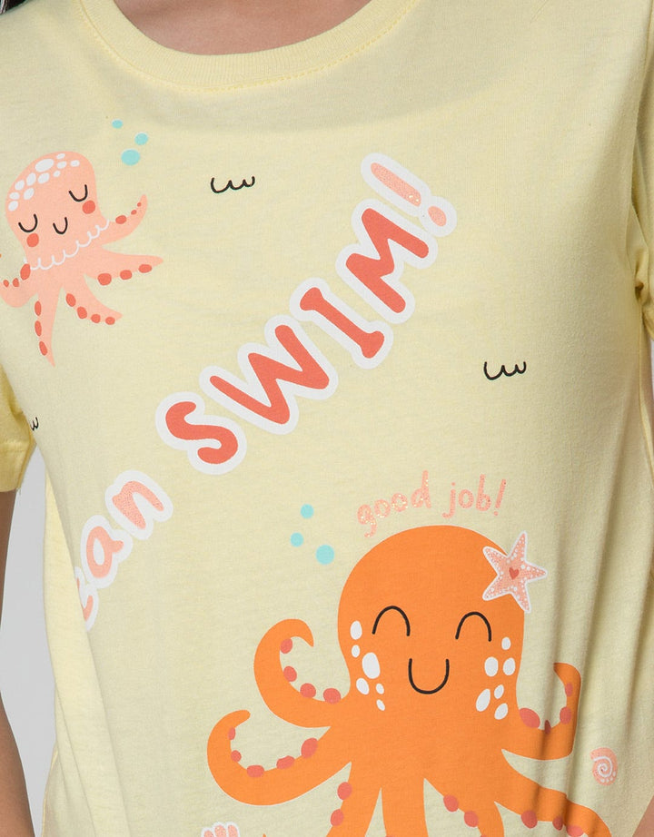 Little M Ocean Octopus Girls T-Shirt