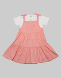 Little M Short Sleeve Midi Dress Overall Woven Polka Dot