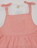 Little M Short Sleeve Midi Dress Overall Woven Polka Dot