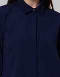 Connexion Long Sleeve Shirt Plain Basic Hidden Buttons