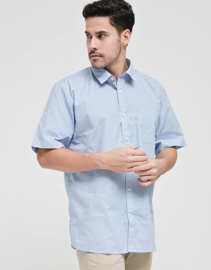 Stanley Adams Short Sleeve Shirt Regular Cotton Print Look