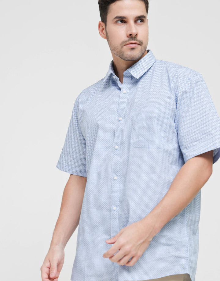 Stanley Adams Short Sleeve Shirt Regular Cotton Print Look