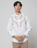 Cardinal Kemeja Koko Formal Motif Warna Kontras
