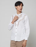 Cardinal Kemeja Koko Formal Motif Warna Kontras
