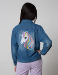 Aero Denim Jacket Unicorn Bordir Warna