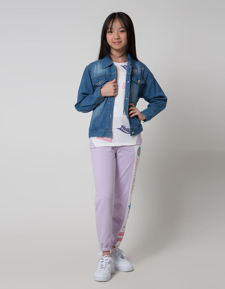 Aero Denim Jacket Unicorn Embroidery Color