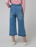 Aero Denim Long Pants Culotte Waist Paperbag