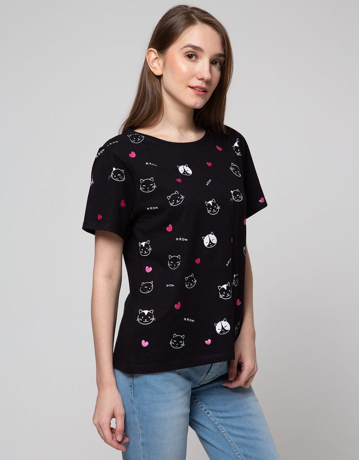 Nevada Short Sleeve T-Shirt Print Cat Meow