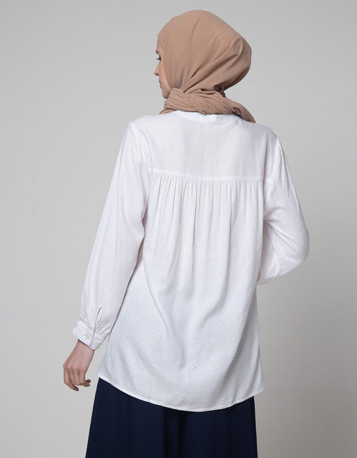 Annisa Long Sleeve Shirt Textured Dobby Plain