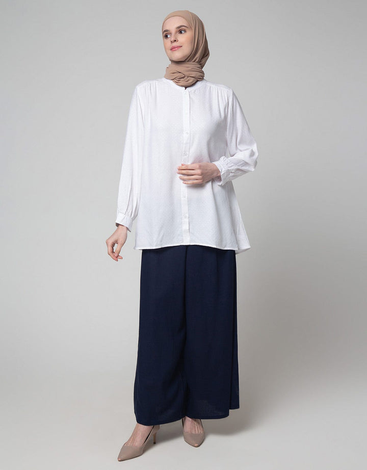 Annisa Long Sleeve Shirt Textured Dobby Plain