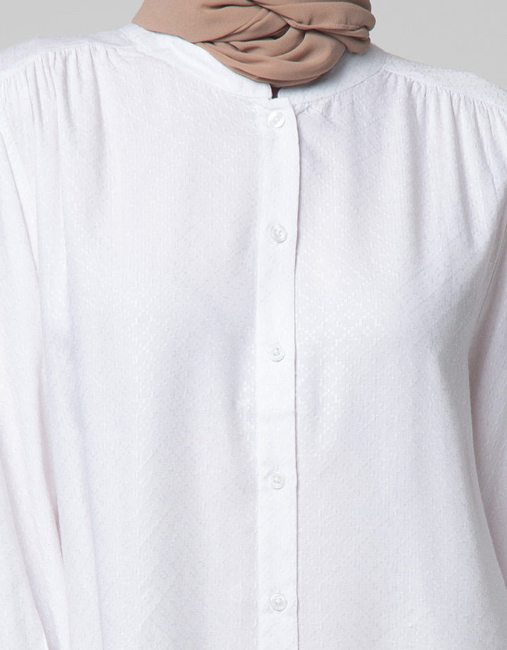 Annisa Long Sleeve Shirt Textured Dobby Plain