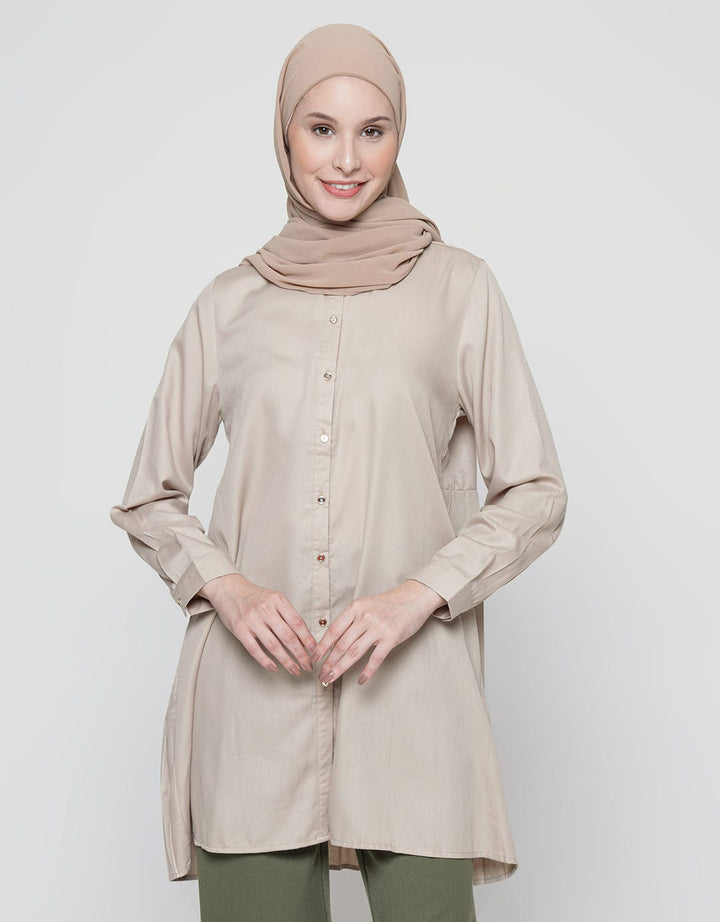 Annisa Long Sleeve Shirt Plain With Pleats On Back