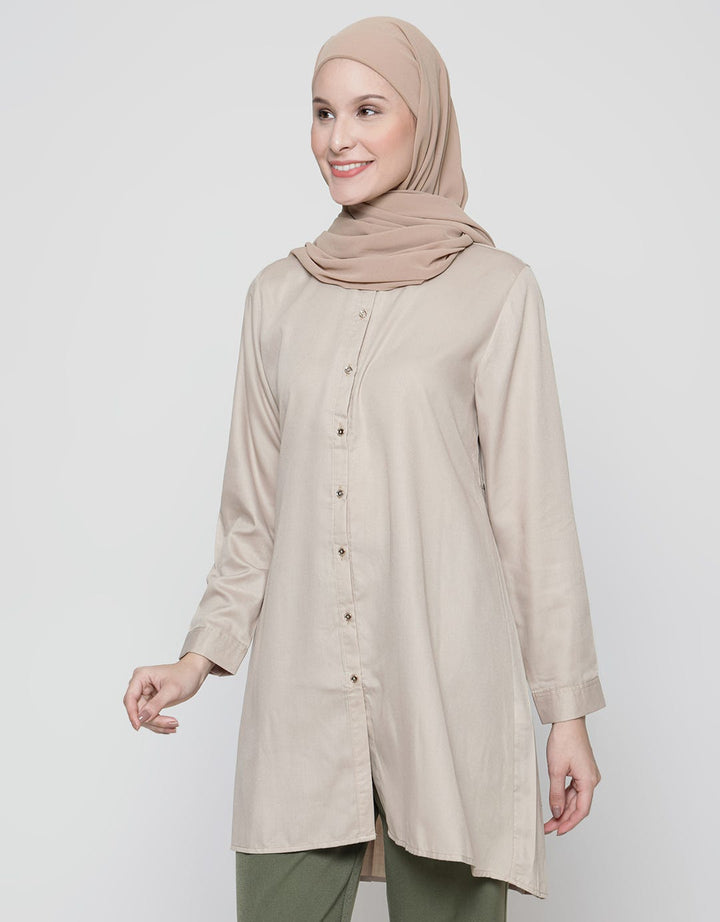 Annisa Long Sleeve Shirt Plain With Pleats On Back