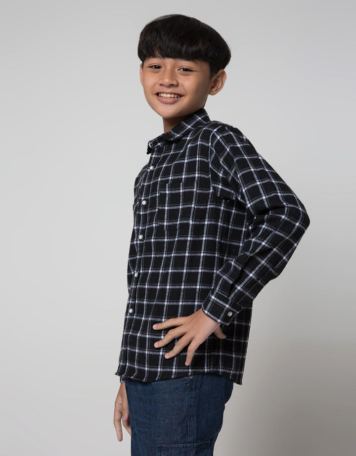 Aero Long Sleeve Shirt Flannel White Check