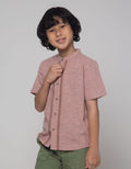 Little M Short Sleeve Shirt Seasonal Corak Linen Kairo