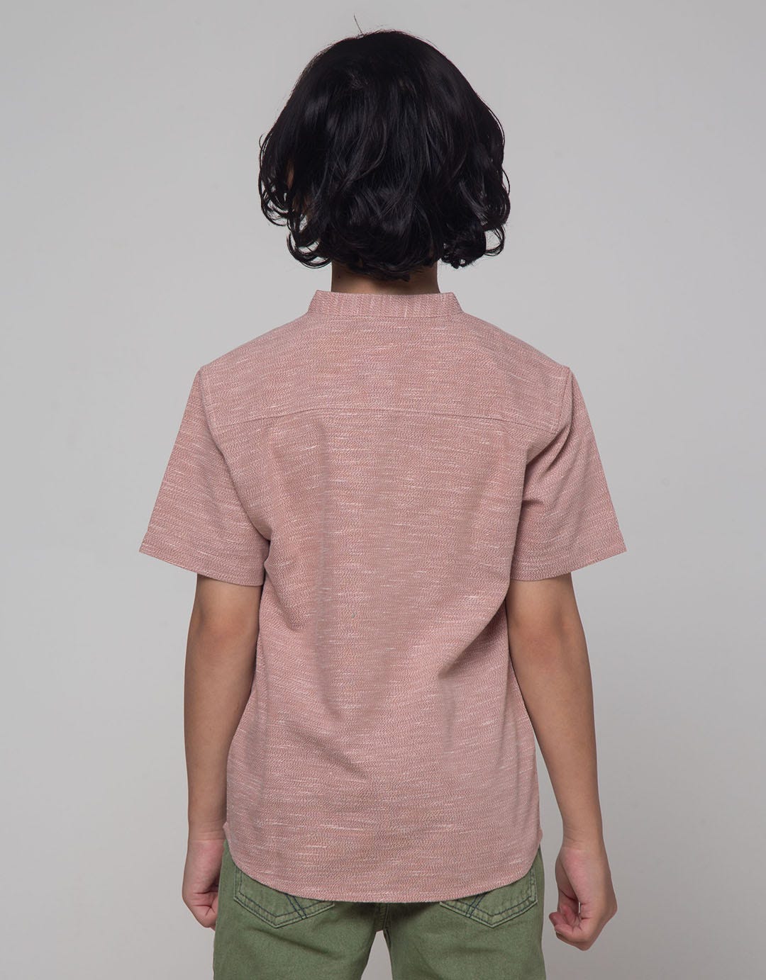 Little M Short Sleeve Shirt Seasonal Cairo Linen Pattern