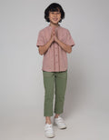 Little M Short Sleeve Shirt Seasonal Corak Linen Kairo