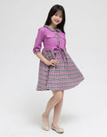 Donita Little Check Print Casual Dress