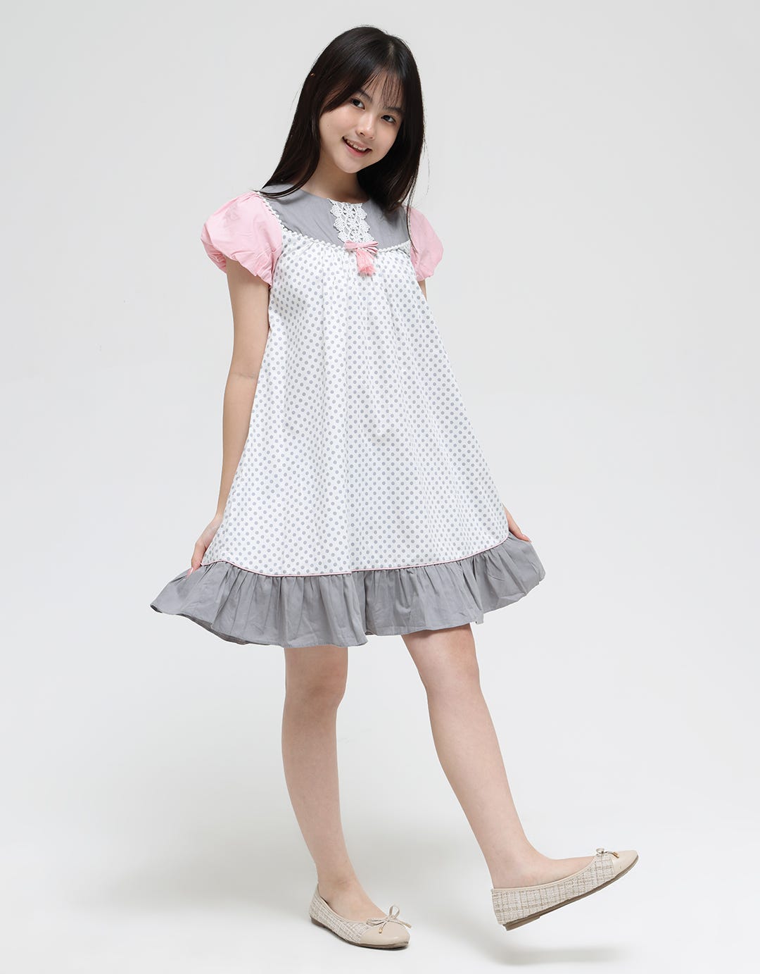 Donita Polkadots Print Dress Anak Perempuan