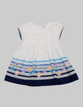 Pipiniko Short Sleeve Midi Dress with Bee and Flower Border