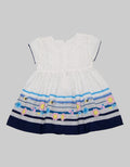 Pipiniko Short Sleeve Midi Dress with Bee and Flower Border