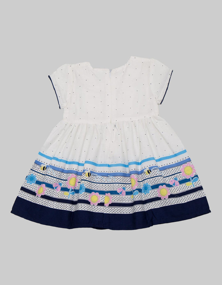 Pipiniko Short Sleeve Midi Dress with Bee and Flower Border