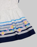 Pipiniko Short Sleeve Midi Dress with Bee and Flower Border