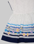 Pipiniko Short Sleeve Midi Dress with Bee and Flower Border