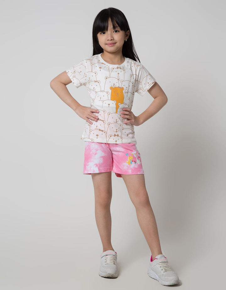 Little M Short Pants Tie Dye Screen Printing Dino 2
