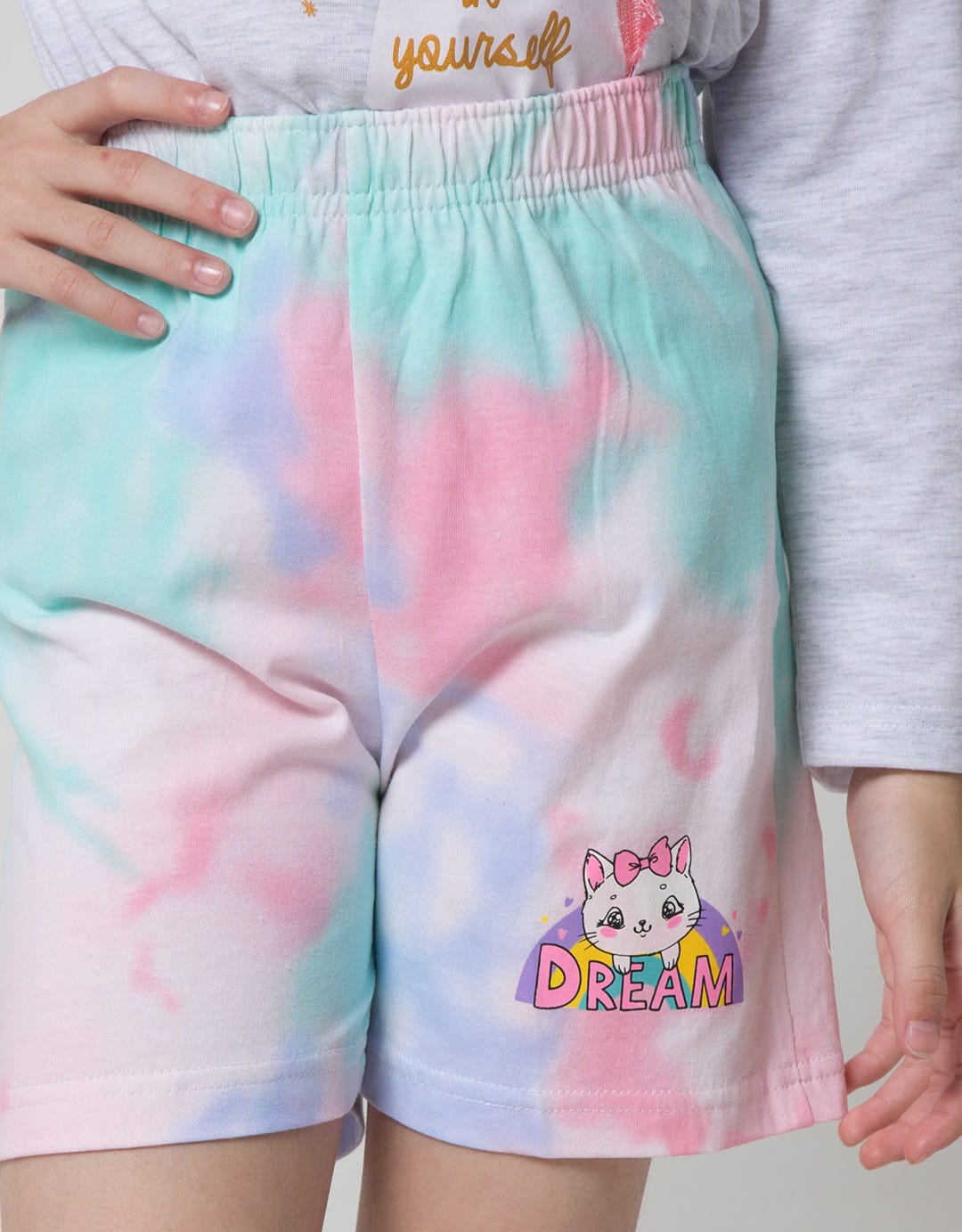 Little M Short Pants Tie Dye Sablon Cat