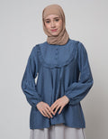 Annisa Long Sleeve Shirt Textures With Ruffles
