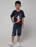Little M Short Denim Dino Bordir