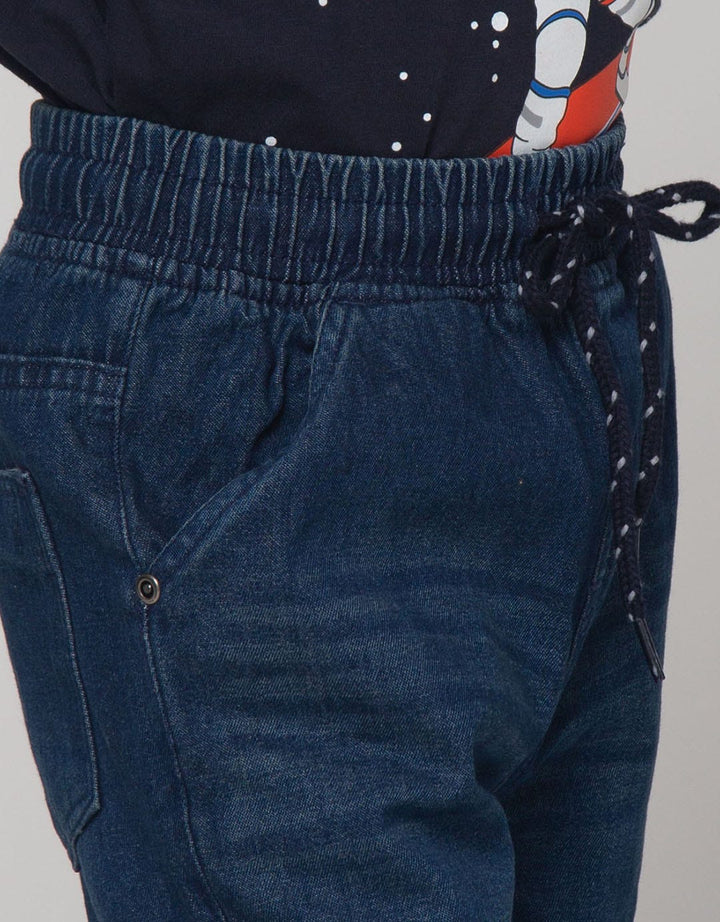 Little M Short Denim Dino Bordir