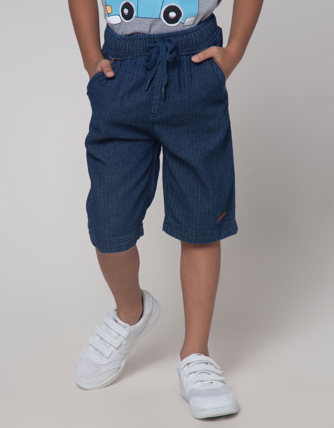 Little M Short Denim Heringbone