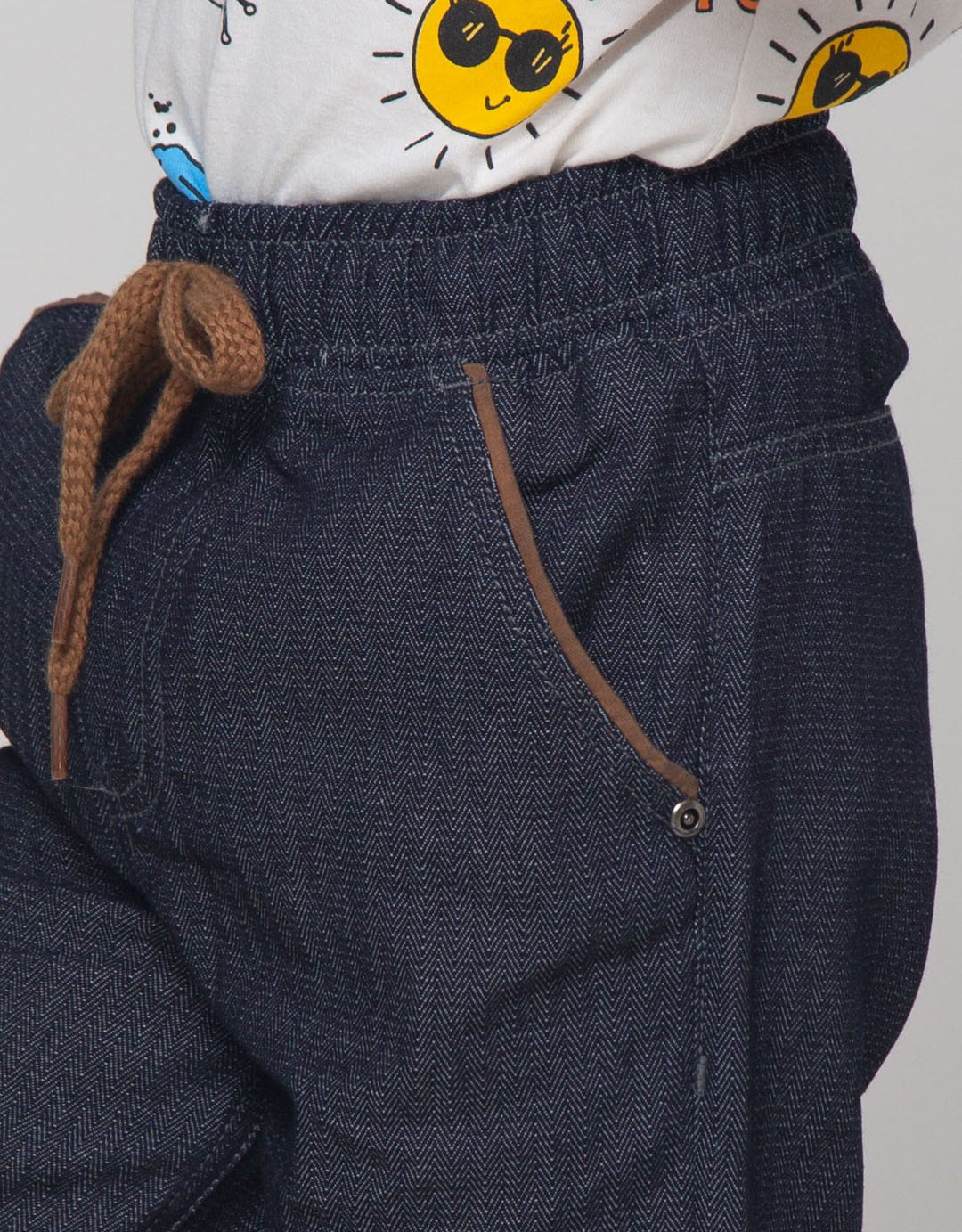 Little M Short Denim Heringbone