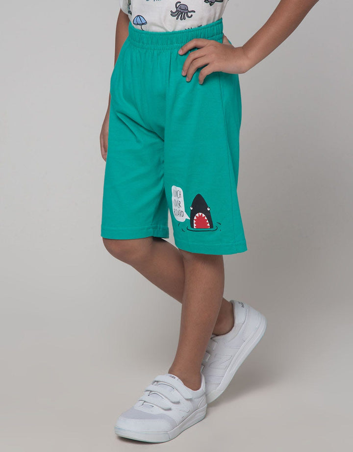 Little M Short Knit Shark Lunch Over Board