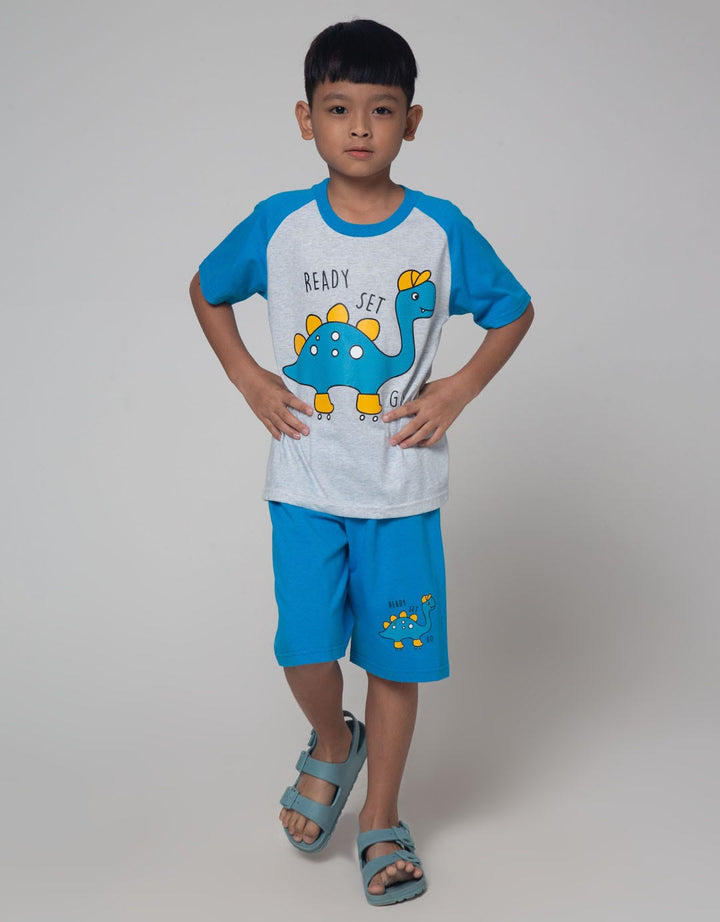 Little M Top-Bottom Set Raglan Dino